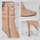 💖2025 Vente à chaud📢56 % de réduction！！！📍Bottes courtes à talons hauts et à bouts pointus pour femmes