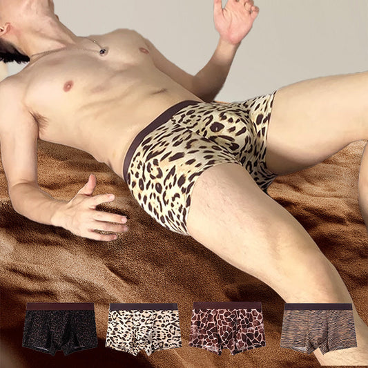 ⏳🐆 Slip en soie glacée imprimé léopard pour homme 🔥