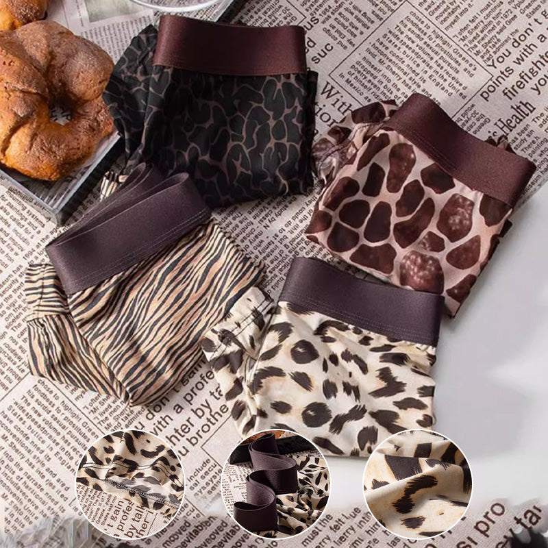 ⏳🐆 Slip en soie glacée imprimé léopard pour homme 🔥