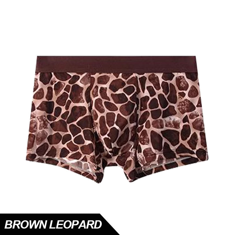 ⏳🐆 Slip en soie glacée imprimé léopard pour homme 🔥