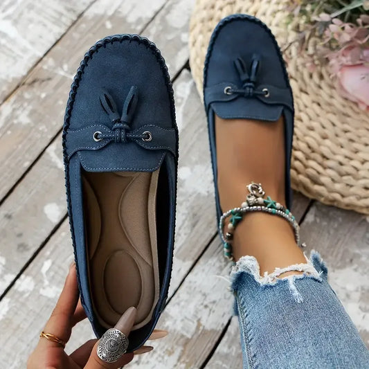 🔥Promotion du dernier jour 50% de réduction - Mocassins confortables et souples de style vintage avec nœud pour femmes