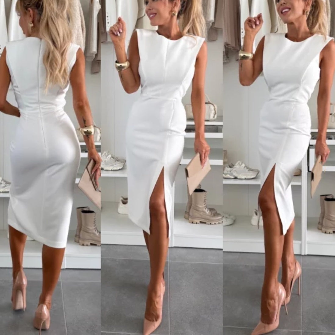 【S-3XL】💖Women’s Sleeveless Bodycon Dress with Slit