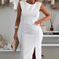 Robe bodycon sans manches avec fente pour femmes