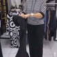 Ensemble pour femme composé d'un haut rayé et d'un pantalon uni
