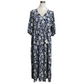 Élégante robe longue à col en V pour femmes avec imprimé floral