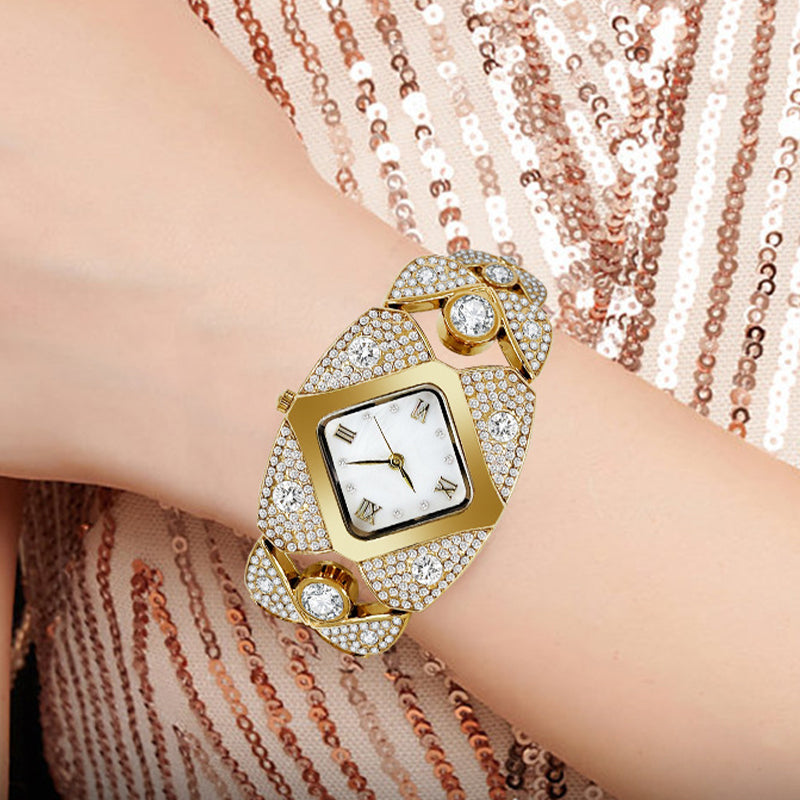 💎49% de réduction ⌚Montre à quartz rétro pour femme avec strass scintillants✨