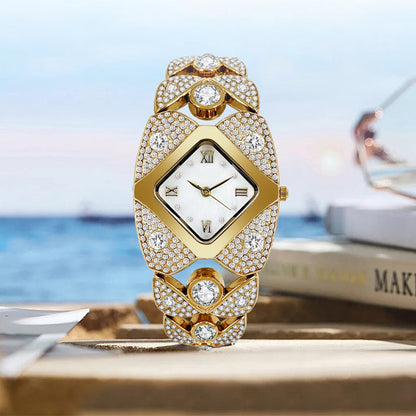 💎49% de réduction ⌚Montre à quartz rétro pour femme avec strass scintillants✨