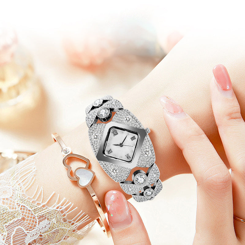 💎49% de réduction ⌚Montre à quartz rétro pour femme avec strass scintillants✨
