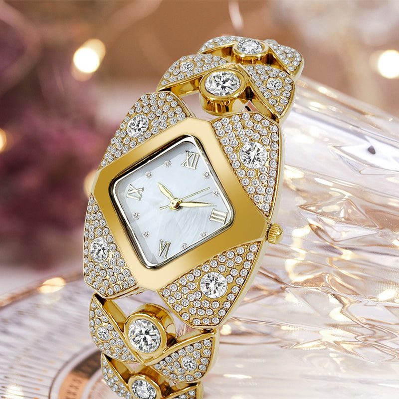 💎49% de réduction ⌚Montre à quartz rétro pour femme avec strass scintillants✨