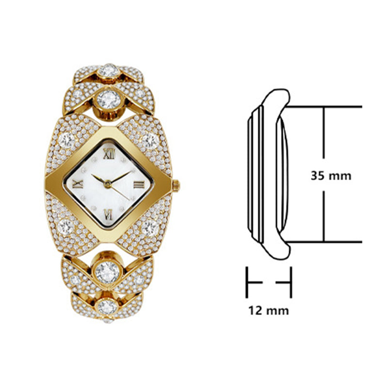 💎49% de réduction ⌚Montre à quartz rétro pour femme avec strass scintillants✨