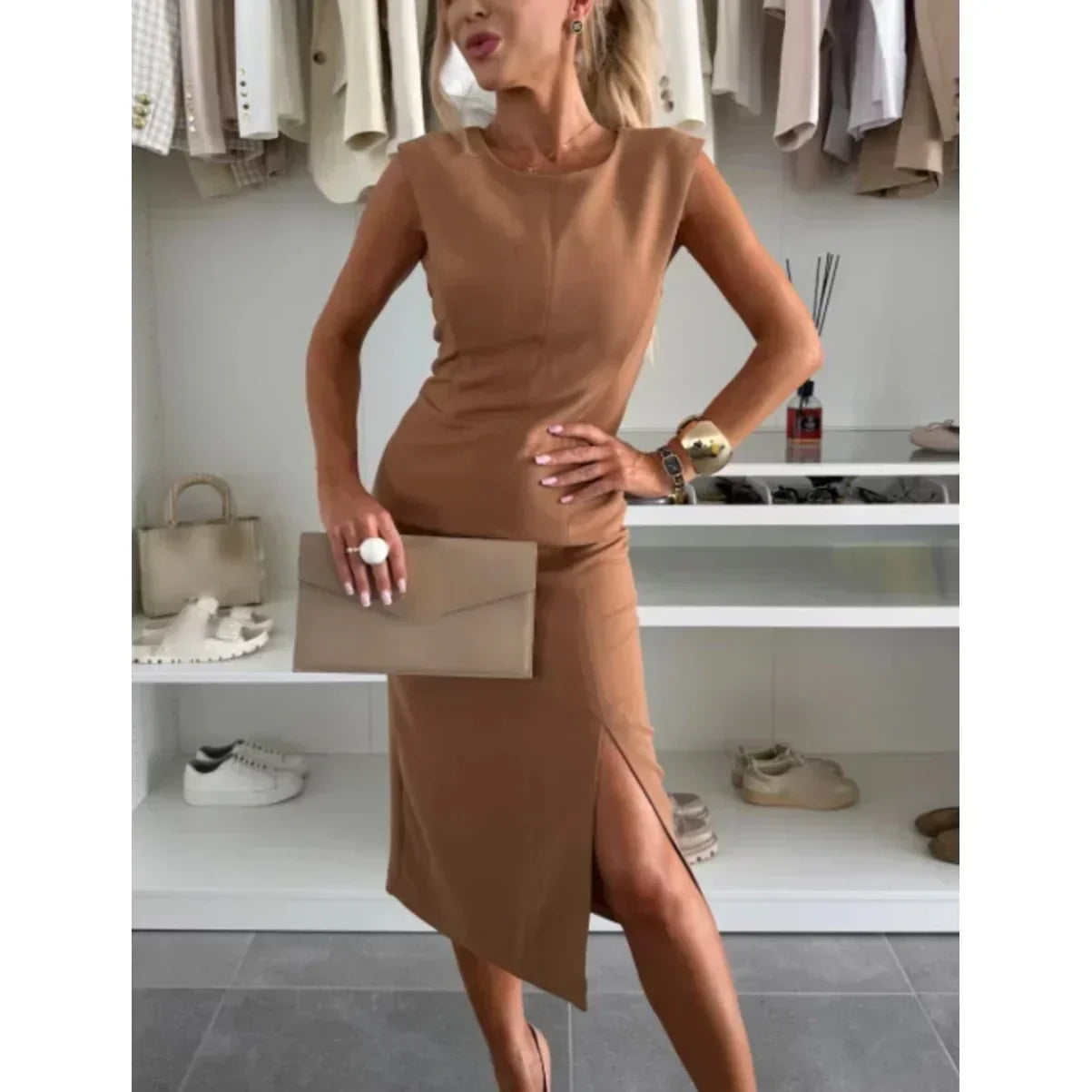 【S-3XL】💖Women’s Sleeveless Bodycon Dress with Slit