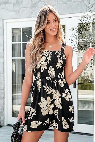 ⏰Hot Sale - 49% de réduction  💃Combinaison d'été sans manches pour femmes, décontractée, courte, avec poches, de couleur contrastée