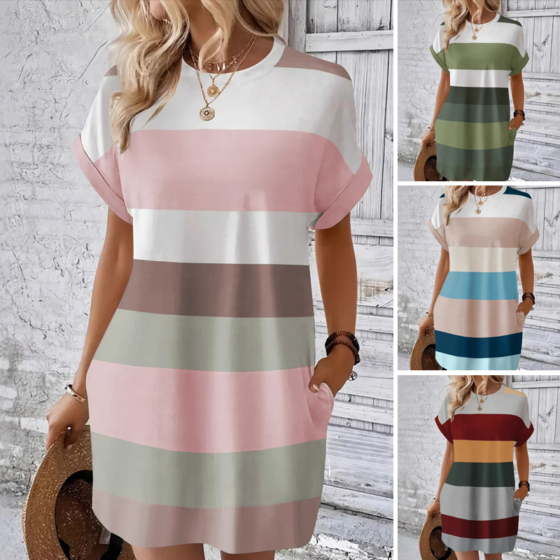 💘Été - Meilleurs prix💘Robes décontractées à col rond pour femmes(🔥55% de réduction)