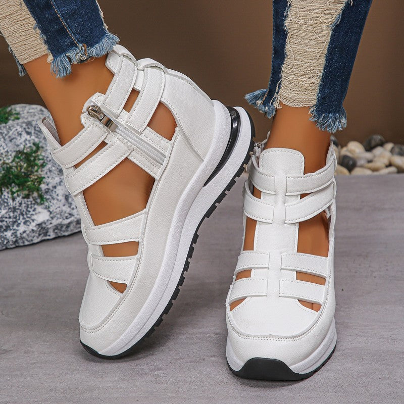 🔥Meilleurs prix pour l'été🔥Sandales compensées confortables et légères avec fermeture éclair latérale