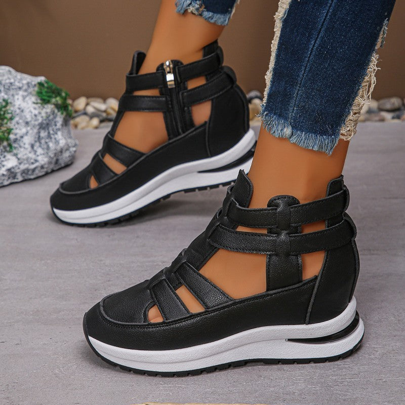 🔥Meilleurs prix pour l'été🔥Sandales compensées confortables et légères avec fermeture éclair latérale