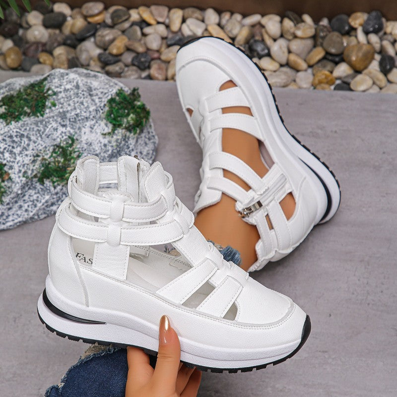 🔥Meilleurs prix pour l'été🔥Sandales compensées confortables et légères avec fermeture éclair latérale