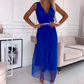 Robe en maille sans manches à col V Boho