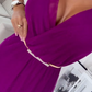 Robe en maille sans manches à col V Boho