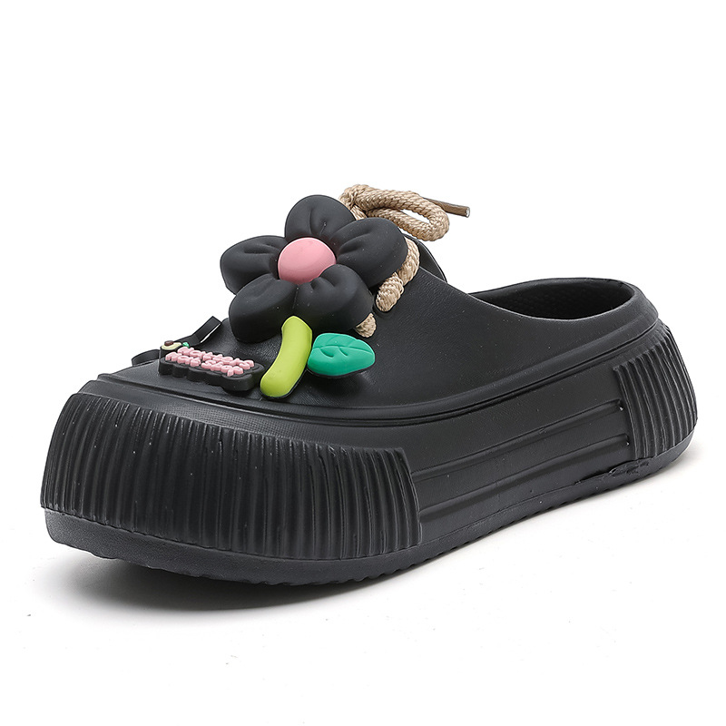 Chaussons respirants pour femmes avec décoration florale