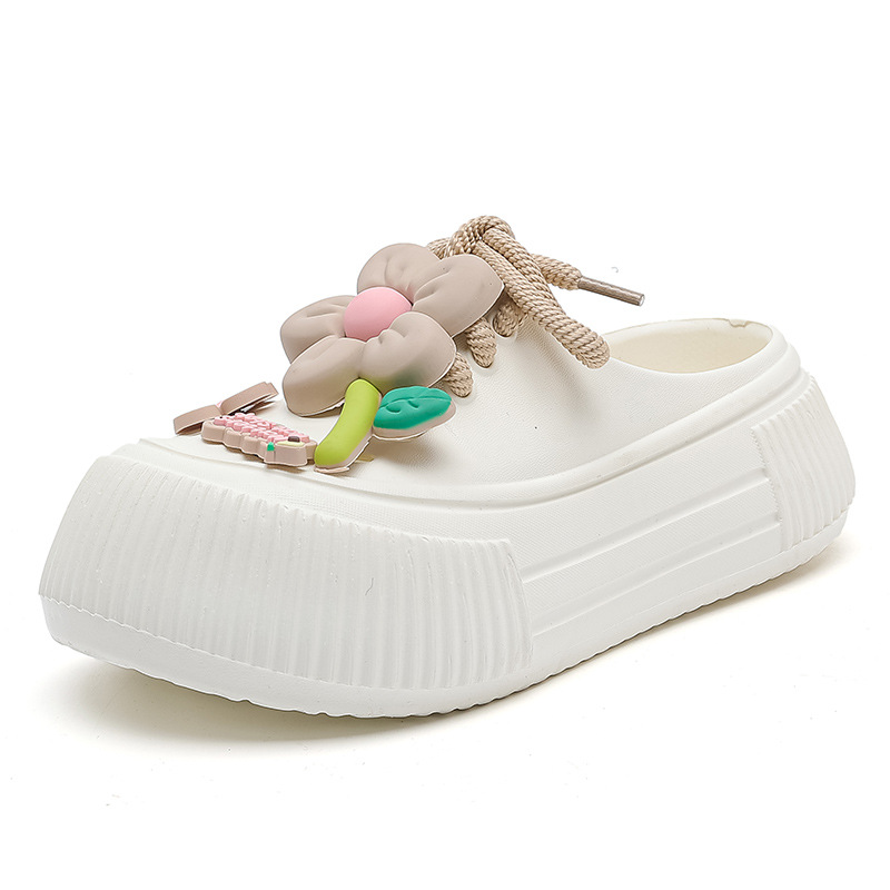 Chaussons respirants pour femmes avec décoration florale
