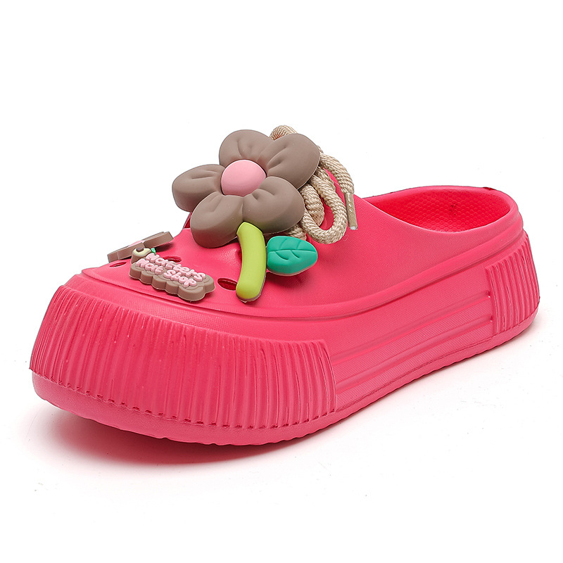 Chaussons respirants pour femmes avec décoration florale