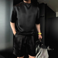 🔥Chemisier monochrome décontracté et short deux pièces pour hommes