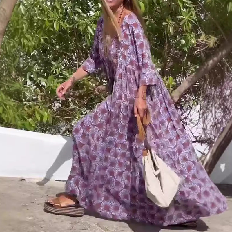 Plus Size - Robe imprimée à col V
