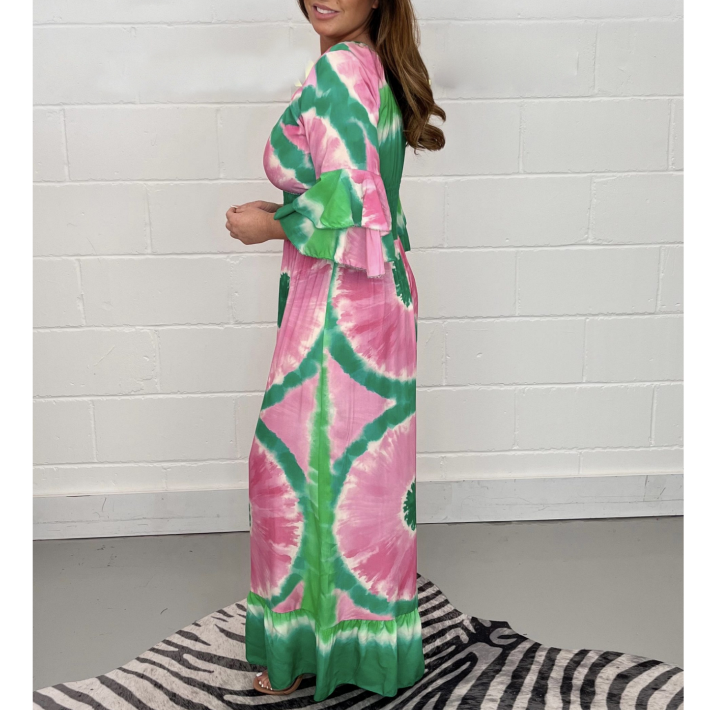 Combinaison à jambes larges imprimée Tie-Dye