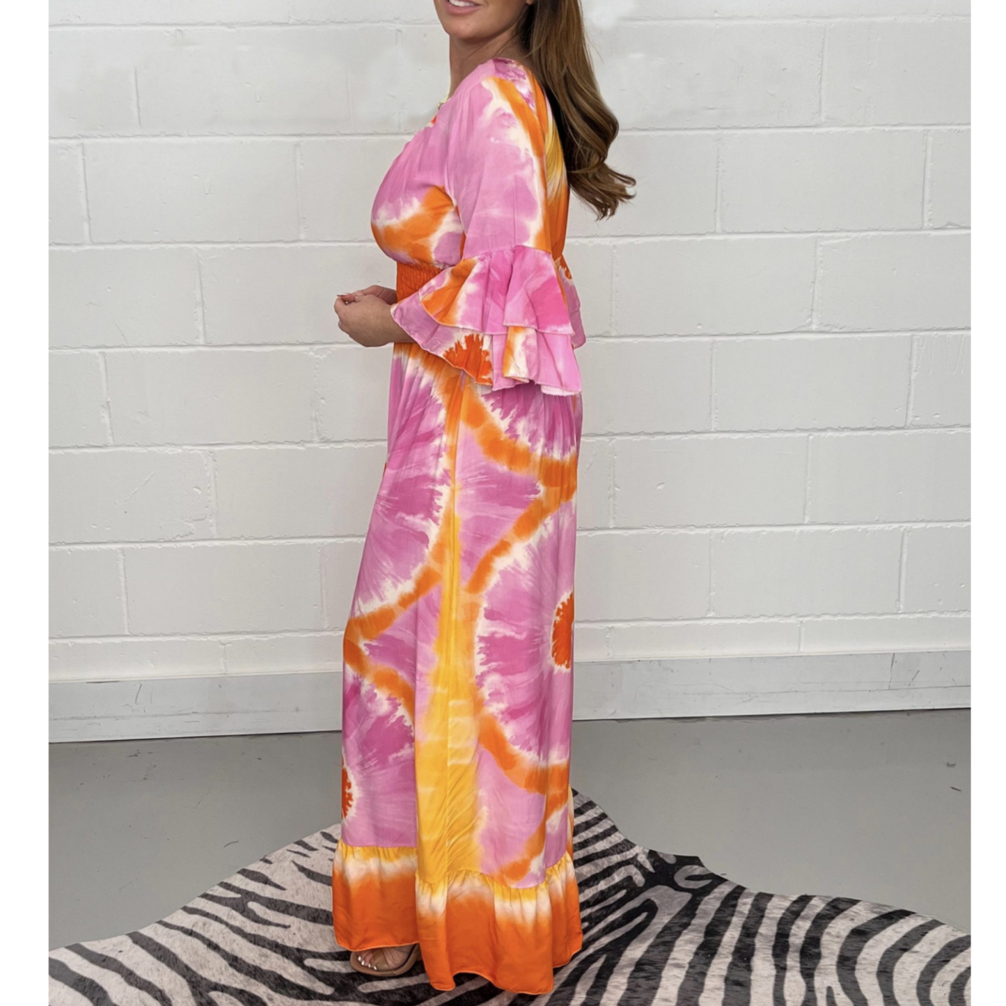 Combinaison à jambes larges imprimée Tie-Dye