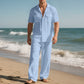 Ensemble 2 pièces chemise boutonnée et pantalon pour hommes