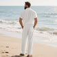 Ensemble 2 pièces chemise boutonnée et pantalon pour hommes