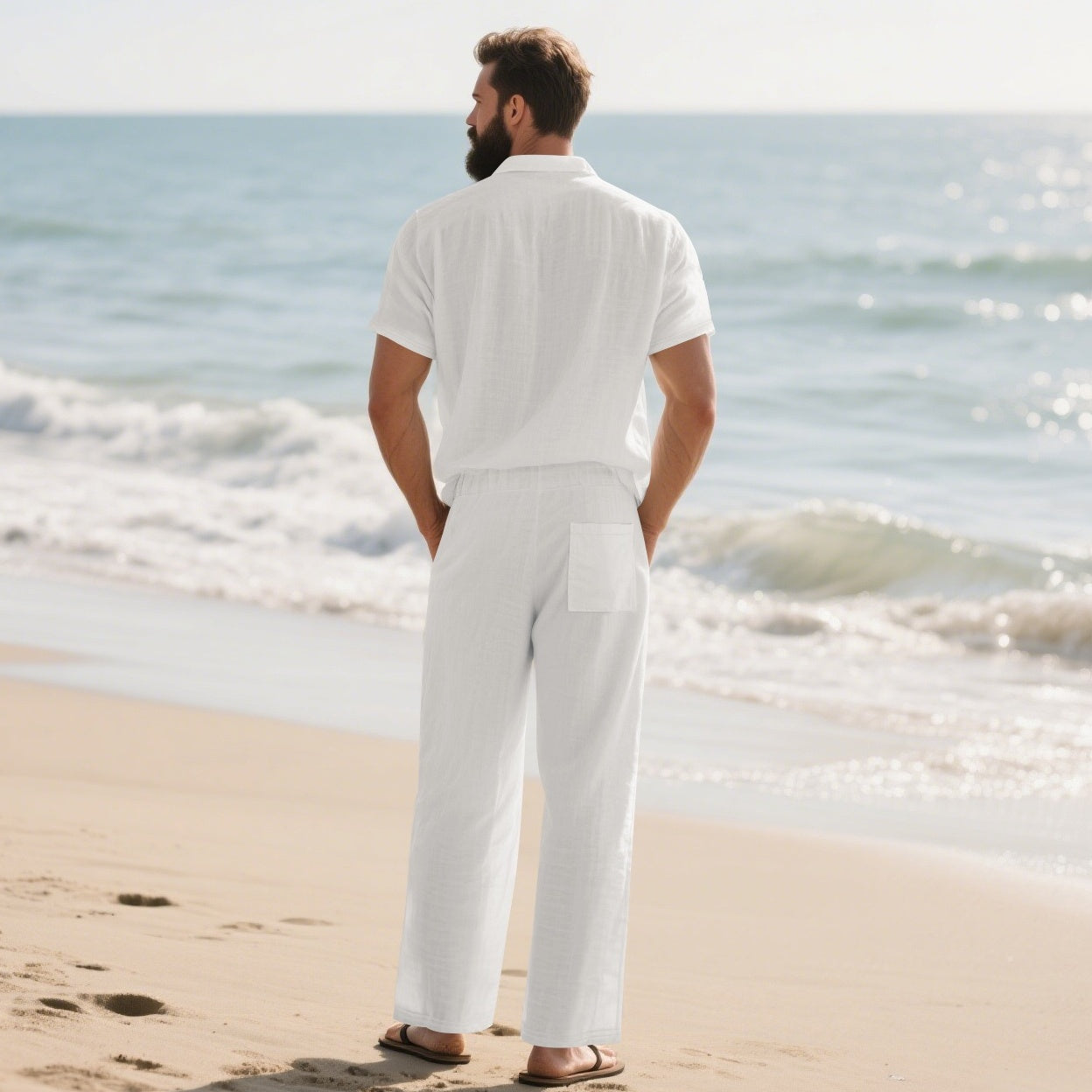 Ensemble 2 pièces chemise boutonnée et pantalon pour hommes