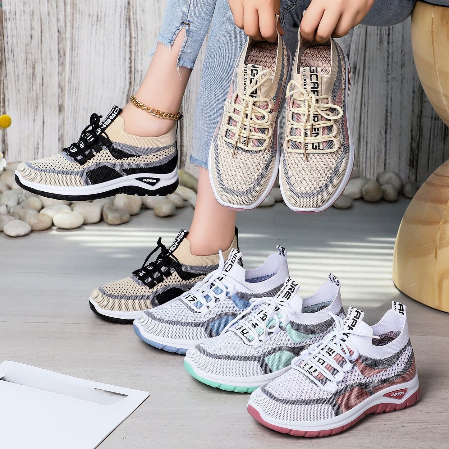 Chaussures de course décontractées à lacets pour femmes