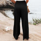 Pantalon de détente large en lin pour femme