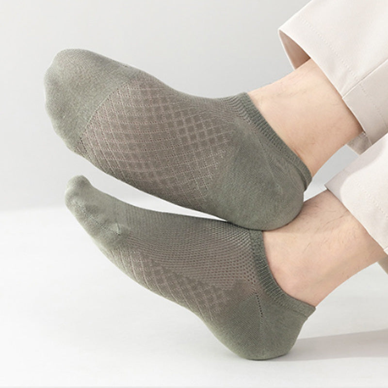 Chaussettes respirantes en maille unie pour hommes