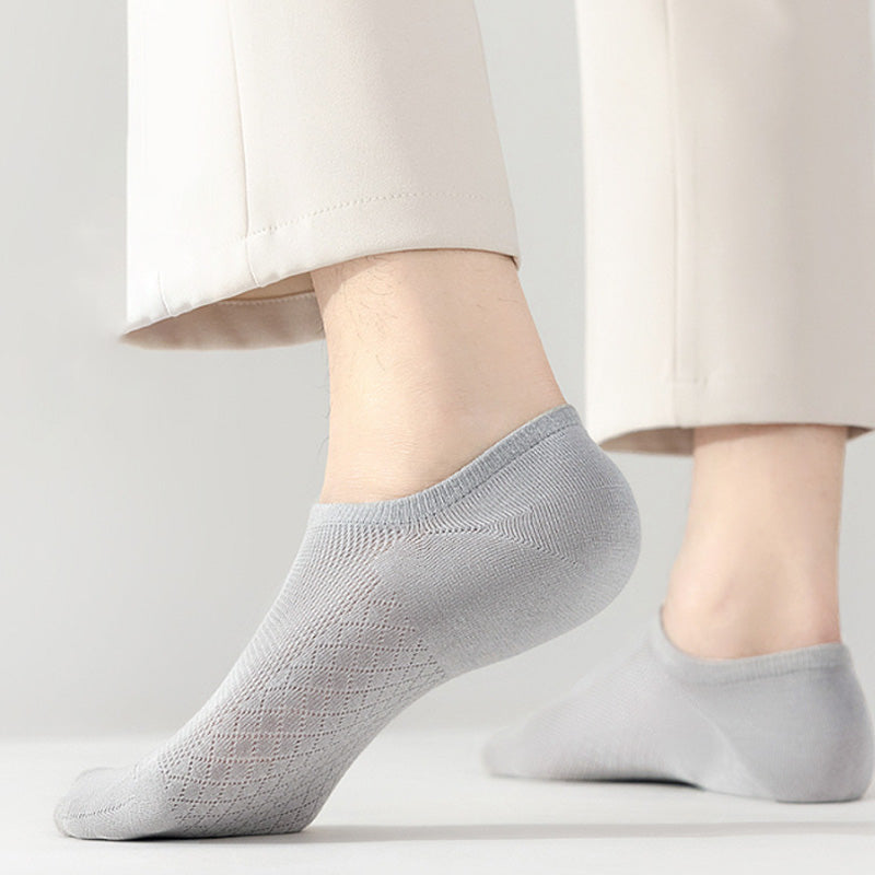 Chaussettes respirantes en maille unie pour hommes