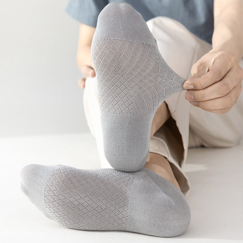 Chaussettes respirantes en maille unie pour hommes