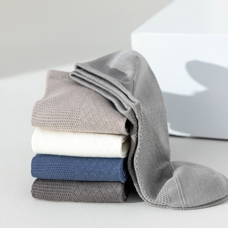 Chaussettes respirantes en maille unie pour hommes