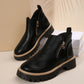 🔥Bottines en cuir PU noir tendance pour femmes