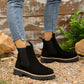 🍂Bottines à talons bas élastiques unies pour femmes
