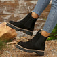 🍂Bottines à talons bas élastiques unies pour femmes