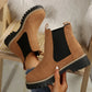 🍂Bottines à talons bas élastiques unies pour femmes