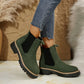 🍂Bottines à talons bas élastiques unies pour femmes
