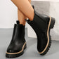 🍂Bottines à talons bas élastiques unies pour femmes