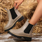 🍂Bottines à talons bas élastiques unies pour femmes