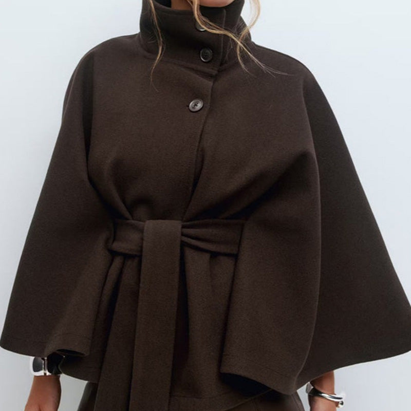 ⏳Spécial à durée limitée⏰Manteau-cape à col droit avec ceinture pour femme🧥