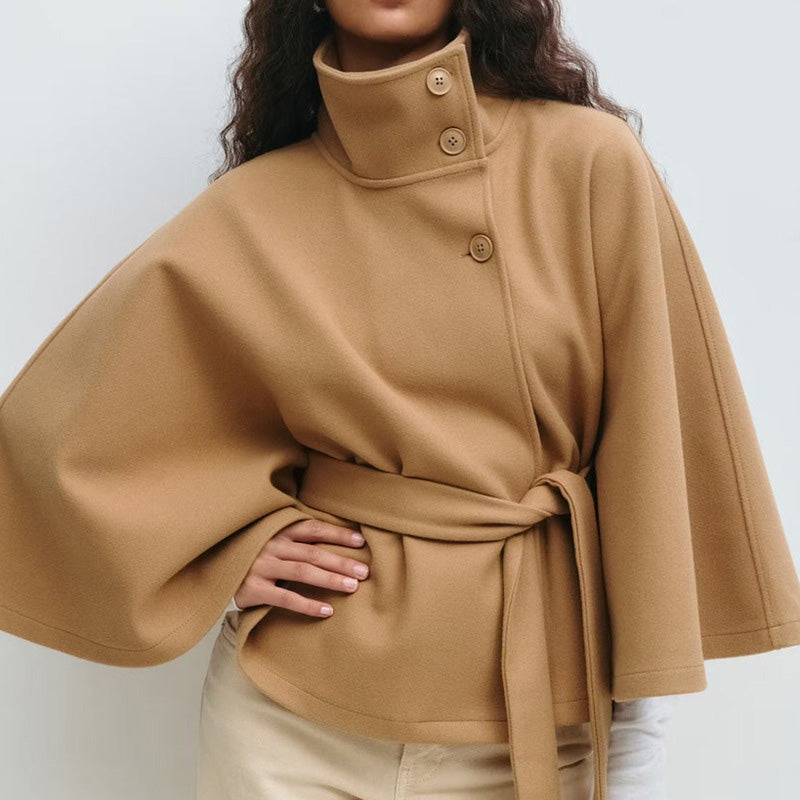 ⏳Spécial à durée limitée⏰Manteau-cape à col droit avec ceinture pour femme🧥