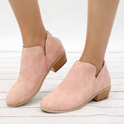 Bottines à talons bas et épais pour femmes