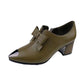 Chaussures à talons carrés et bout pointu en cuir PU pour femmes