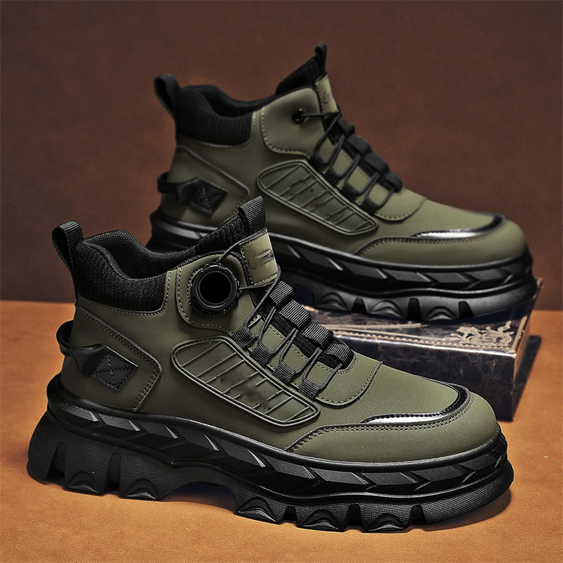 Bottines homme rétro décontractées à semelle épaisse